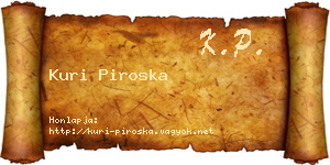 Kuri Piroska névjegykártya